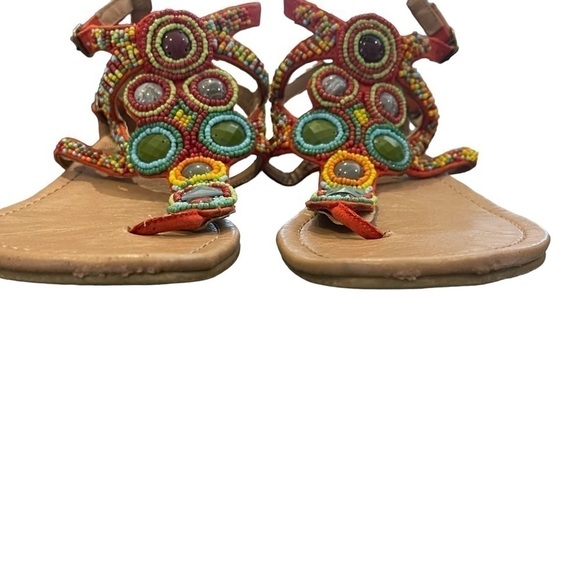 Euc No Angel women’s sandals, flats, beads, gems, boho, multicolour, size 7. - Picture 3 of 9